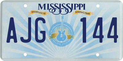 MS license plate AJG144