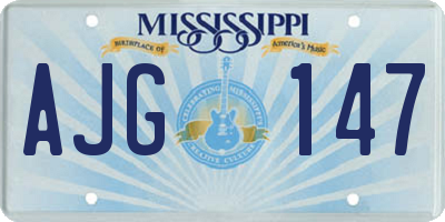 MS license plate AJG147