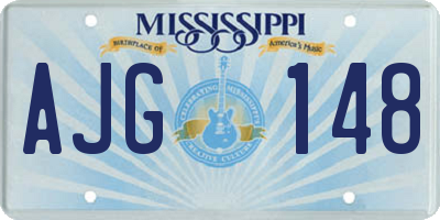 MS license plate AJG148
