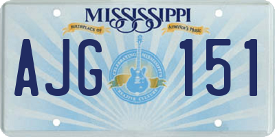 MS license plate AJG151