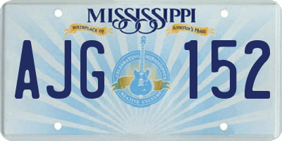 MS license plate AJG152