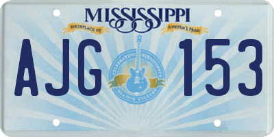 MS license plate AJG153
