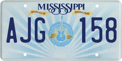 MS license plate AJG158