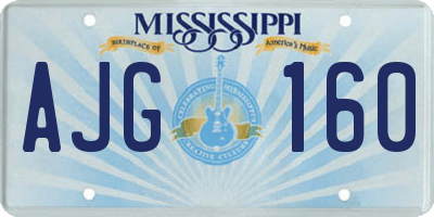 MS license plate AJG160