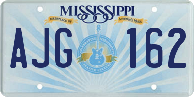 MS license plate AJG162