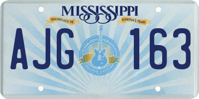 MS license plate AJG163