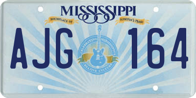 MS license plate AJG164