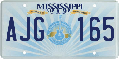 MS license plate AJG165
