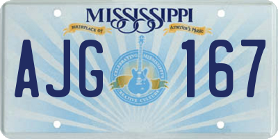 MS license plate AJG167