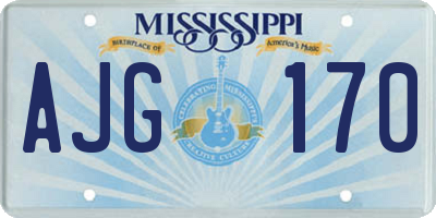 MS license plate AJG170
