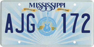 MS license plate AJG172
