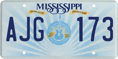 MS license plate AJG173