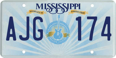 MS license plate AJG174