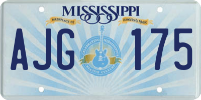 MS license plate AJG175