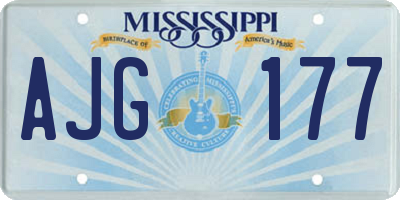 MS license plate AJG177
