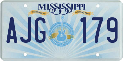 MS license plate AJG179