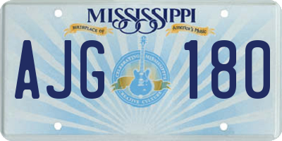 MS license plate AJG180