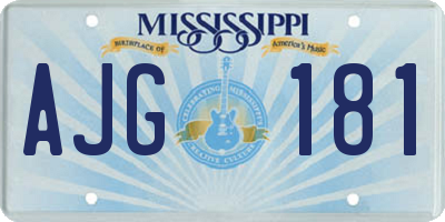 MS license plate AJG181