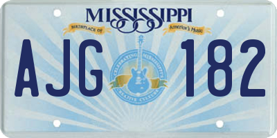MS license plate AJG182