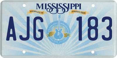 MS license plate AJG183