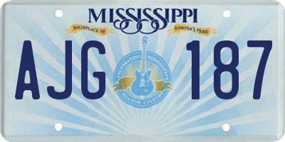 MS license plate AJG187