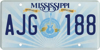 MS license plate AJG188