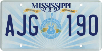 MS license plate AJG190