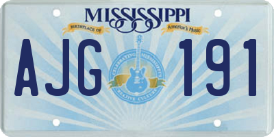 MS license plate AJG191