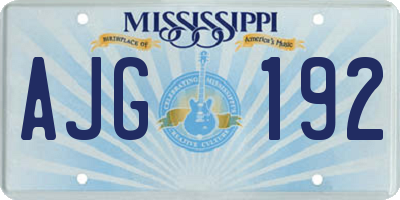 MS license plate AJG192