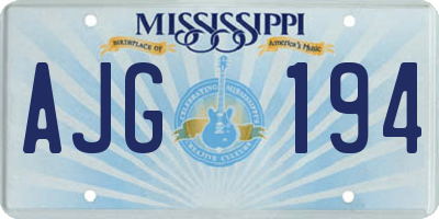 MS license plate AJG194
