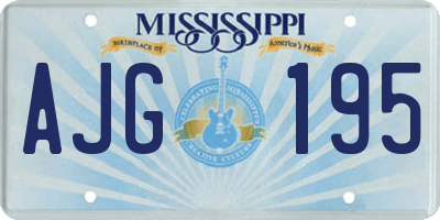 MS license plate AJG195