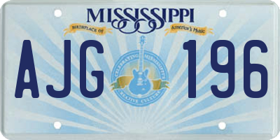 MS license plate AJG196