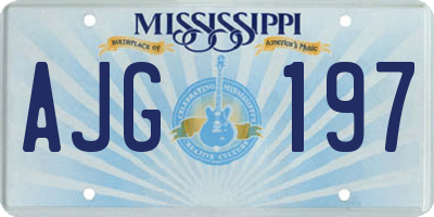 MS license plate AJG197