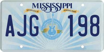 MS license plate AJG198