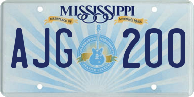 MS license plate AJG200