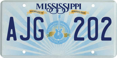 MS license plate AJG202