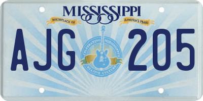 MS license plate AJG205