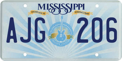 MS license plate AJG206