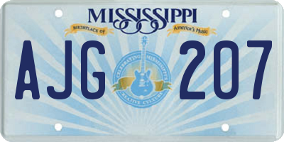 MS license plate AJG207