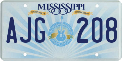MS license plate AJG208