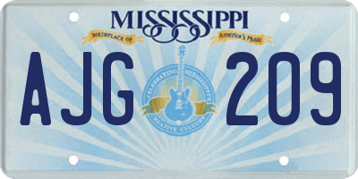 MS license plate AJG209