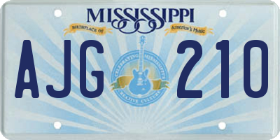 MS license plate AJG210