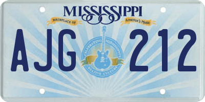 MS license plate AJG212