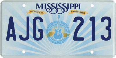 MS license plate AJG213
