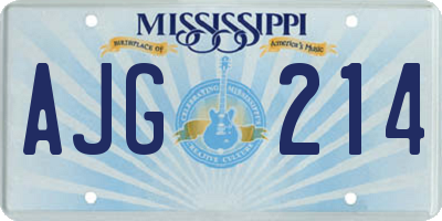 MS license plate AJG214