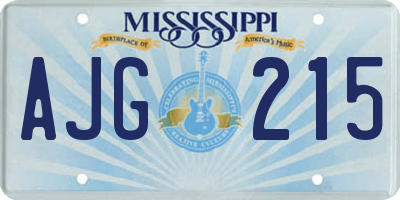 MS license plate AJG215