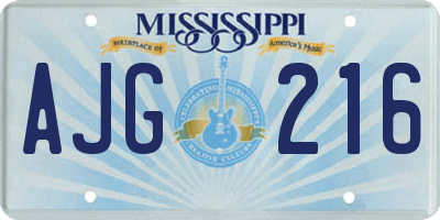 MS license plate AJG216