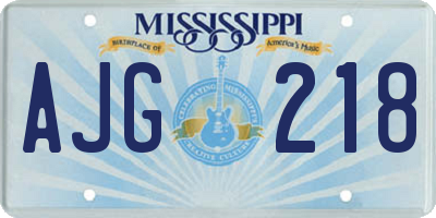MS license plate AJG218