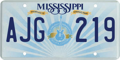 MS license plate AJG219