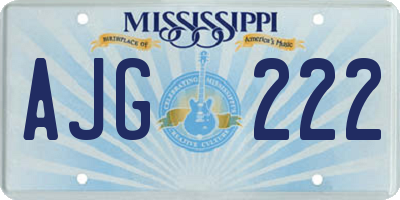 MS license plate AJG222